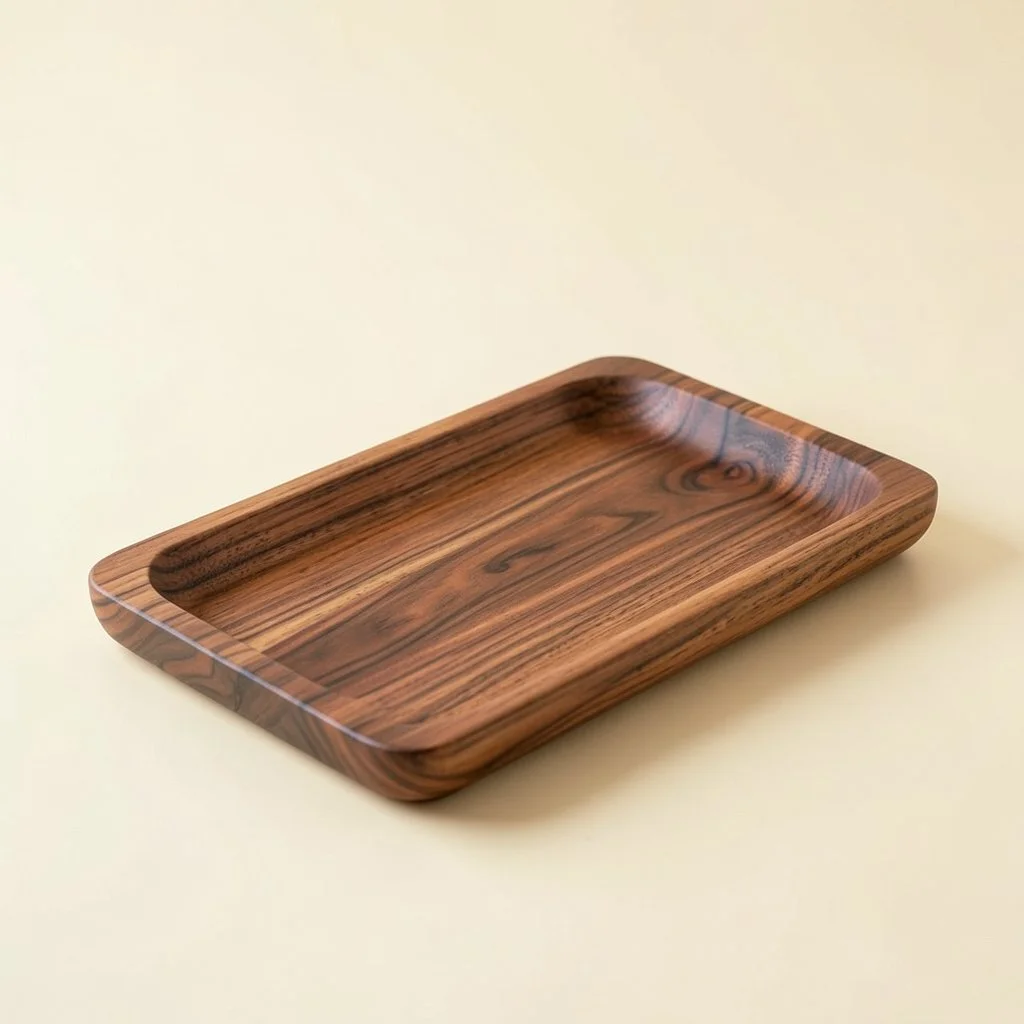 Teak serving tray